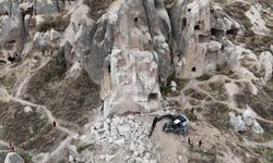 Kapadokya'da düşen kaya parçasının önceki görüntüsü