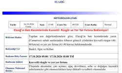 Meteorolojiden kuvvetli rüzgar ve fırtına uyarısı