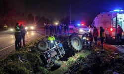 Traktör Dereye Devrildi: 1 Yaralı