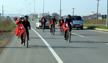 Sarıkamış şehitleri için pedal çevirdiler