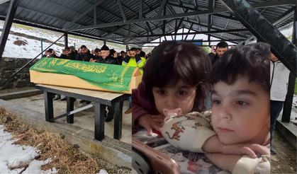 Yangında ölen minik kardeşler toprağa verildi