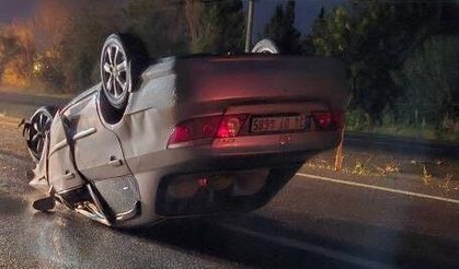Kontrolden çıkan otomobil, takla attı: 1 yaralı