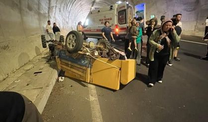 Tünelde patpat devrildi: 2 yaralı