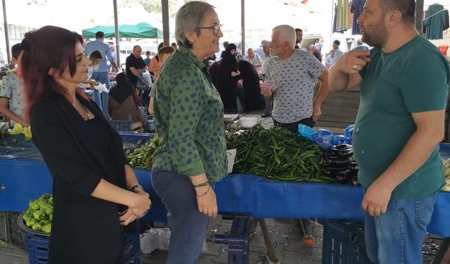 CHP Milletvekili Ayça Taşkent Taraklı ’da pazarı gezdi