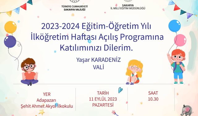 Sakarya’da İlköğretim Haftası Açılış Programı