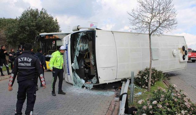 Aydın’da yolcu minibüsü devrildi: 28 yaralı