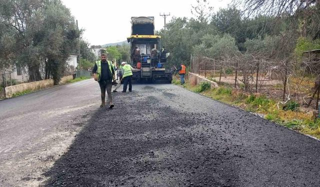 Bodrum Çiftlik Mahallesinde sıcak asfalt çalışması