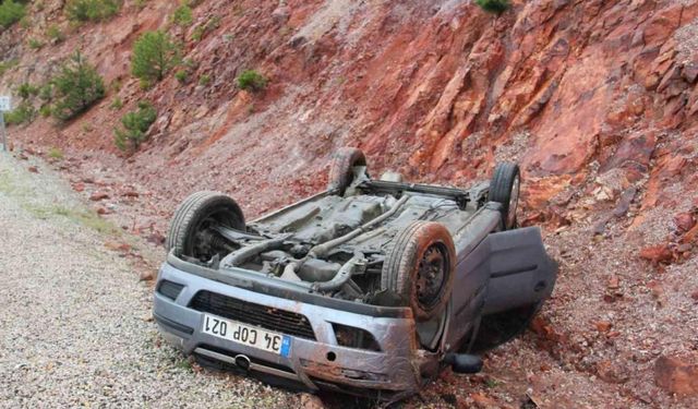 Çan’da takla atan otomobilin sürücüsü yaralandı