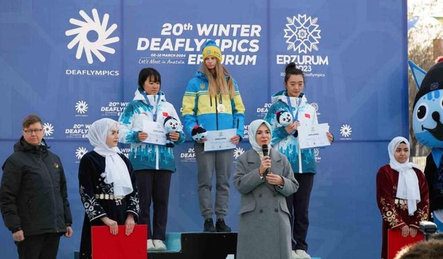 Erzurum 20. İşitme Engelliler Kış Olimpiyat Oyunları’nda ilk madalyalar verildi