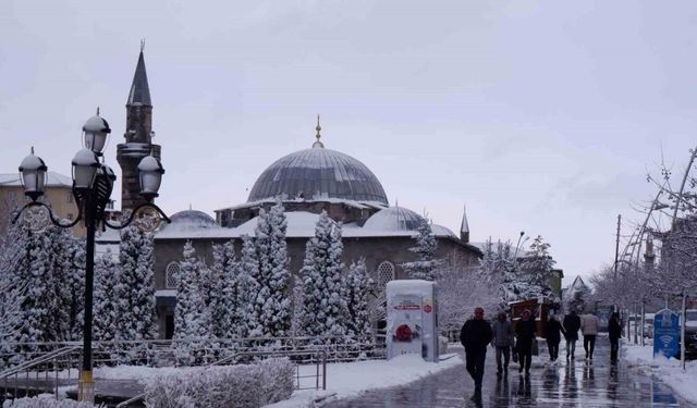 Erzurum’da kar yağışı sonrası kartpostallık manzaralar
