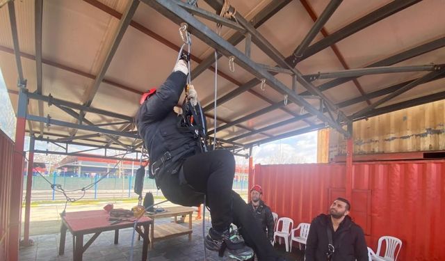 İtfaiyeden teleferik ekibine eğitim