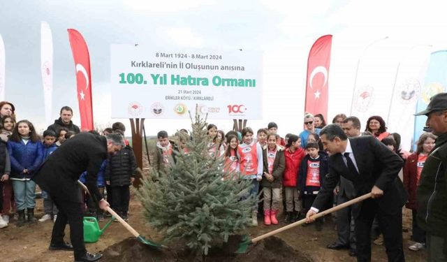 Kırklareli’nin il oluşunun 100. yılına özel hatıra ormanına fidan dikildi