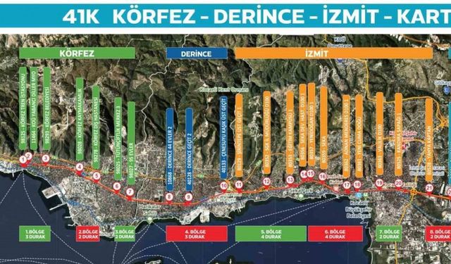 Kocaeli’nin yeni hattı 41K ilk seferine başlıyor