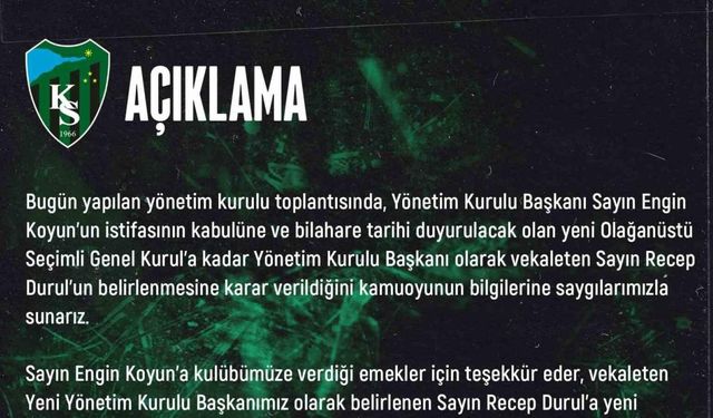 Kocaelispor’da karar çıktı: Olağanüstü kongreye gidilecek