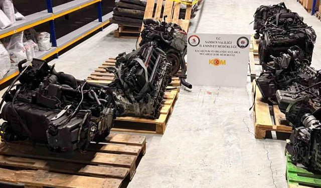 Samsun’da 8 adet kaçak lüks araç motoru ele geçirildi