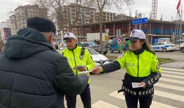 Sürücü ve yayalara trafik kuralları anlatıldı