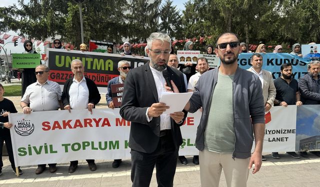 İsrail'in Gazze'ye yönelik saldırıları Sakarya'da protesto edildi