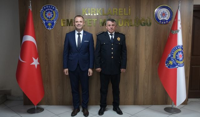 Kırklareli Belediye Başkanı Bulut, Emniyet Müdürü Çamuroğlu'nu ziyaret etti