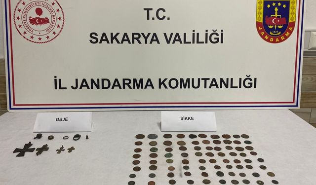 Sakarya'da 82 sikke ve 9 obje ele geçirildi