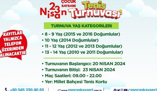 Kayseri'de  23 Nisan’a özel turnuva