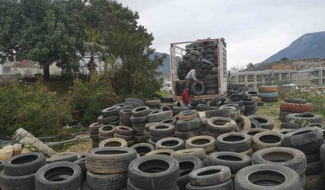 Alanya’da atık lastikler ekonomiye kazandırılıyor