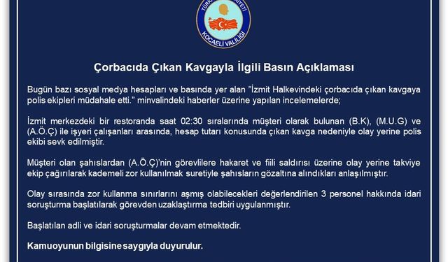 Çorbacıda hesap kavgası: Bir müşteri polise saldırdı, 3 kişi gözaltına alındı