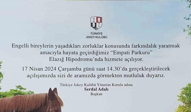 Elazığ Hipodromu’nda empati parkuru kuruluyor