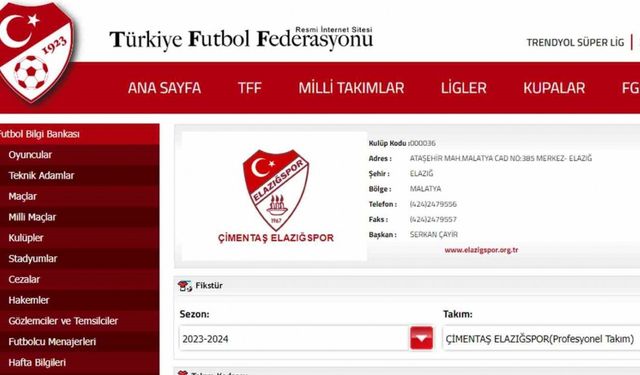 Elazığspor’un ismi değişti