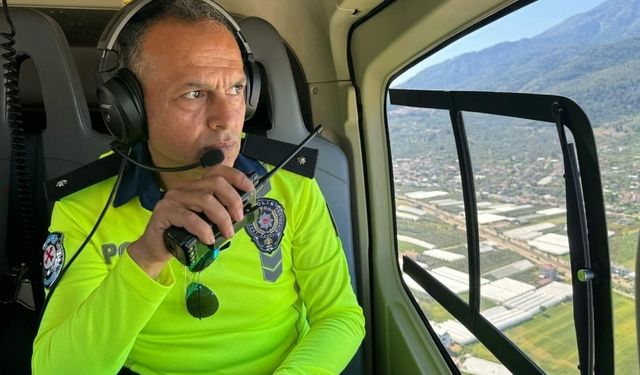 Fethiye’de bayram öncesi helikopterli trafik denetimi