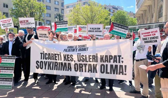 İsrail’le ticari ilişkilerin son bulması için eylem yapıldı