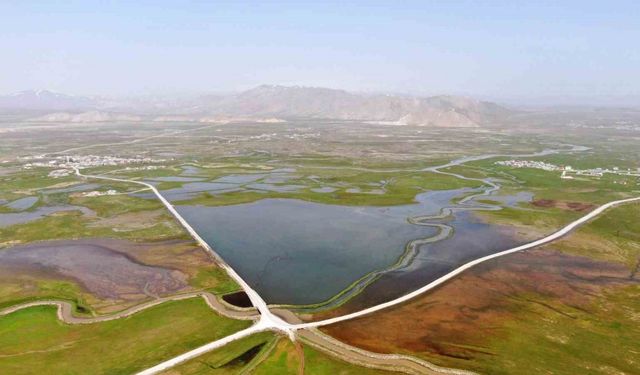 Kar suları eridi ovanın büyük bölümü sular altına kaldı