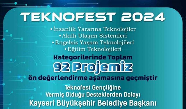 KAYMEK’in Teknofest gençliği 92 proje ile ön değerlendirme aşamasına geçti