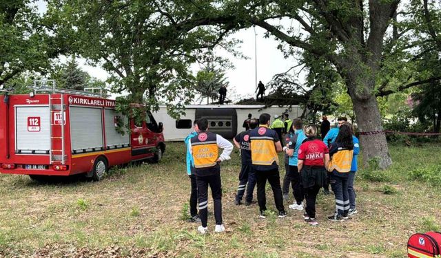 Kırklareli’de otobüs devrildi: Çok sayıda yaralı var