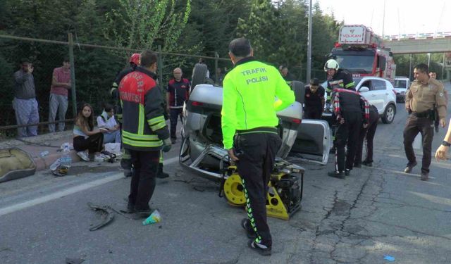 Kontrolden çıkan otomobil takla attı: 2’si ağır 4 yaralı