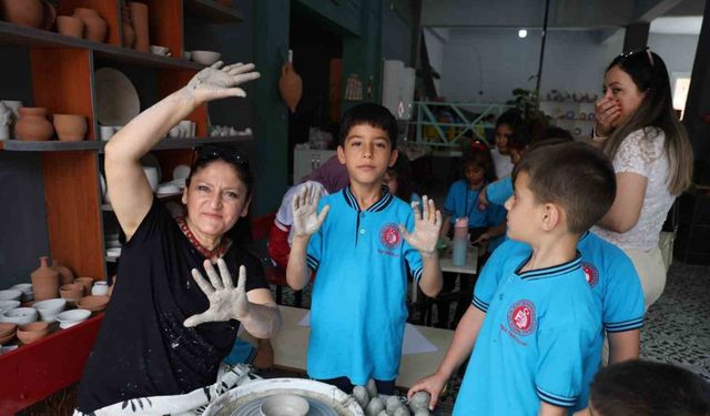 Küçük öğrenciler, unutulmaya yüz tutan geleneksel el sanatlarıyla tanıştı