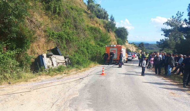 Otomobil şarampole devrildi: 1 ölü, 1 yaralı