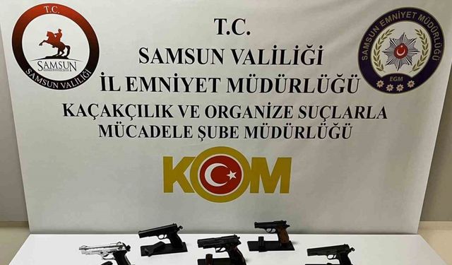 Samsun’da 2 kişi 5 adet tabancayla yakalandı