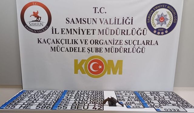 Samsun’da 20 araca ait 28 adet sahte plaka ele geçirildi