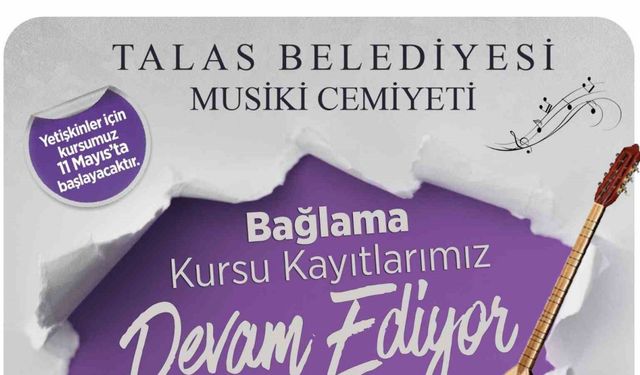 Talas Musiki Cemiyeti’nde bağlama kursu