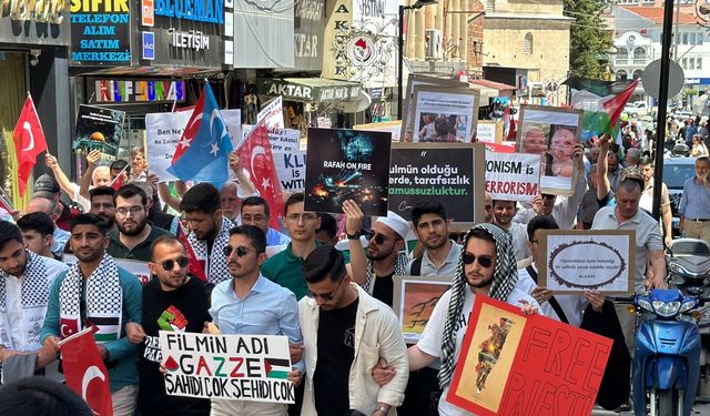 Kırklareli'nde İsrail'in saldırıları protesto edildi