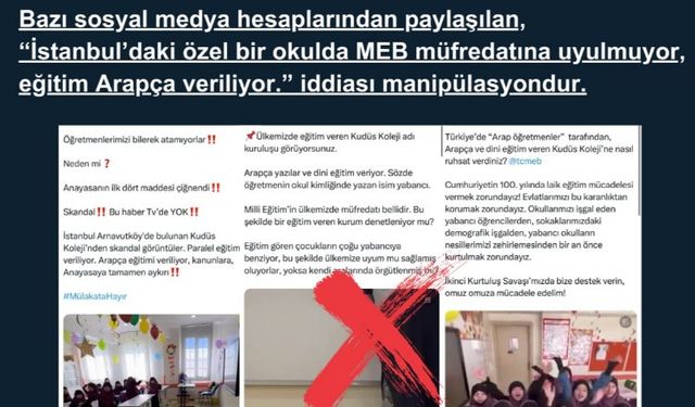 İletişim: Özel okulda müfredata uyulmuyor iddiaları manipülasyon