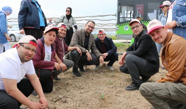 Sakarya'nın özel öğrencileri fideleri toprakla buluşturdu