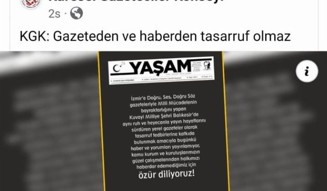 Tasarrufta medyanın hedef alınmasına bir tepki de KGK’dan: Gazeteden ve haberden tasarruf olmaz