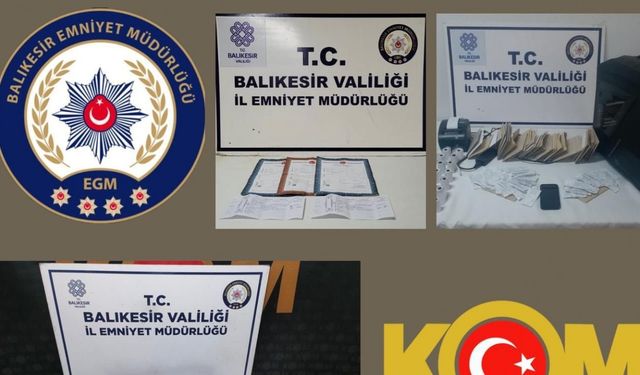 Balıkesir polisinden tefecilik operasyonu