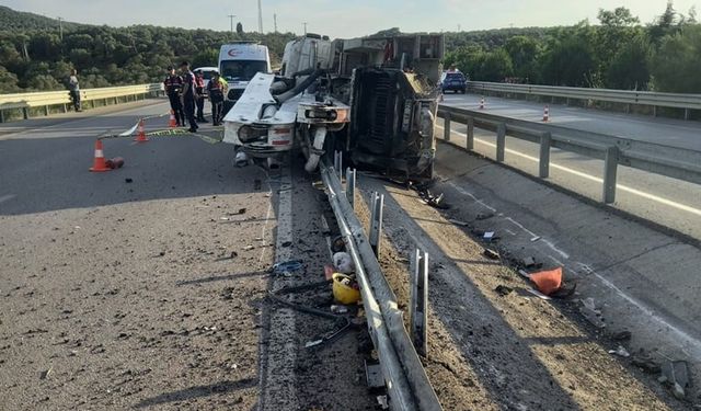 Balıkesir’de beton mikseri devrildi: 1 ölü, 1 yaralı