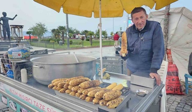 Bandırma’da süt mısırı tezgâhlarda yerini aldı