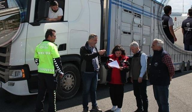 Çanakkale’de canlı hayvan nakil araçları kontrolleri sıklaştırıldı