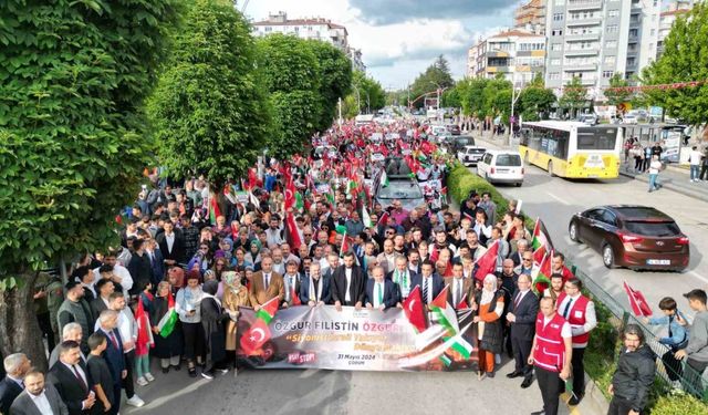 Çorum’da binlerce kişi özgür Filistin için yürüdü