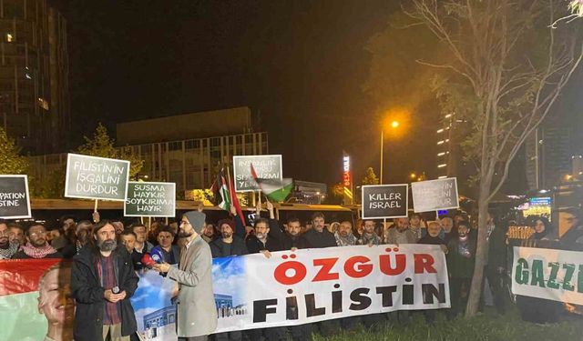 Filistin Dayanışma Platformu, İsrail’in Refah’ta başlattığı saldırıyı Ankara’da protesto etti