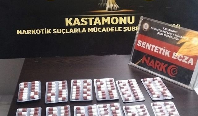 Kastamonu’da 168 adet sentetik ecza hapı ele geçirildi: 1 gözaltı